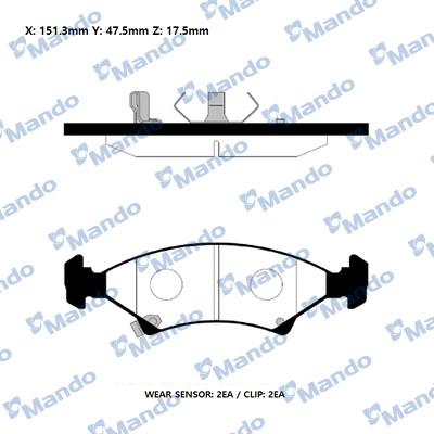 Mando RMPK05NS - Brake Pad Set, disc brake autospares.lv