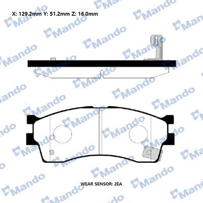 Mando RMPK12NS - Brake Pad Set, disc brake autospares.lv