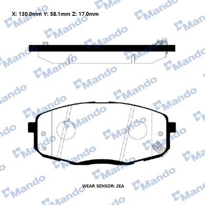 Mando RMPK36NS - Brake Pad Set, disc brake autospares.lv