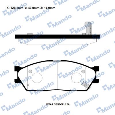 Mando RMPK24NS - Brake Pad Set, disc brake autospares.lv