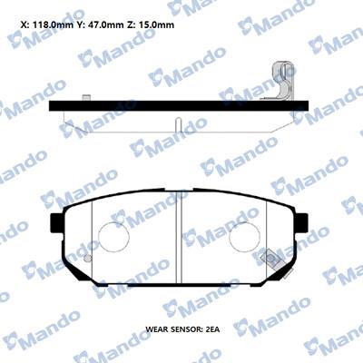 Mando RMPK21NS - Brake Pad Set, disc brake autospares.lv