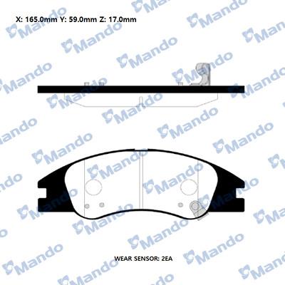 Mando RMPK28NS - Brake Pad Set, disc brake autospares.lv