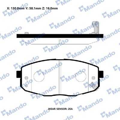 Mando RMPK23NS - Brake Pad Set, disc brake autospares.lv