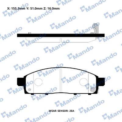 Mando RMPM05NS - Brake Pad Set, disc brake autospares.lv