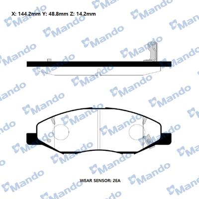 Mando RMPN07 - Brake Pad Set, disc brake autospares.lv