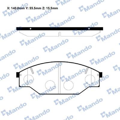 Mando RMPT02NS - Brake Pad Set, disc brake autospares.lv