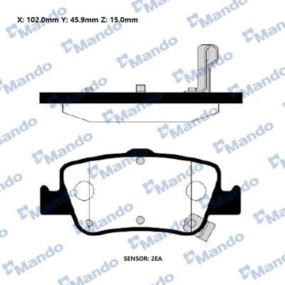 Mando RMPT35NS - Brake Pad Set, disc brake autospares.lv