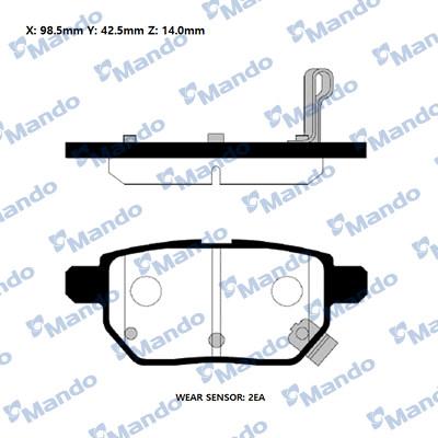 Mando RMPT20NS - Brake Pad Set, disc brake autospares.lv