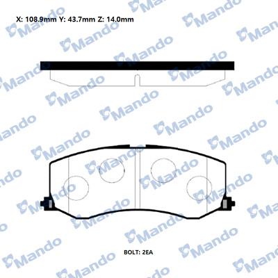 Mando RMPZ01NS - Brake Pad Set, disc brake autospares.lv