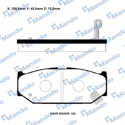 Mando RMPZ07 - Brake Pad Set, disc brake autospares.lv