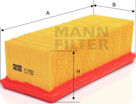 Mann-Filter C 1733 - Air Filter, engine autospares.lv