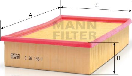 Mann-Filter C 26 138/1 - Air Filter, engine autospares.lv
