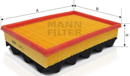 Mann-Filter C 2677/1 - Air Filter, engine autospares.lv