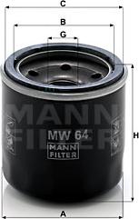 Mann-Filter MW 64 - Oil Filter autospares.lv