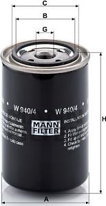 Mann-Filter W 940/4 - Oil Filter autospares.lv
