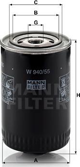 Mann-Filter W 940/55 - Oil Filter autospares.lv