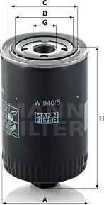 Mann-Filter W 940/5 - Oil Filter autospares.lv