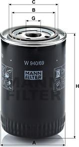 Mann-Filter W 940/69 - Oil Filter autospares.lv