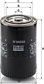 Mann-Filter W 940/63 - Oil Filter autospares.lv