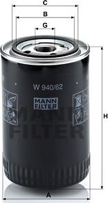 Mann-Filter W 940/62 - Oil Filter autospares.lv