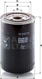 Mann-Filter W 940/18 - Oil Filter autospares.lv
