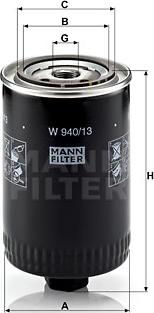 Mann-Filter W 940/13 - Oil Filter autospares.lv