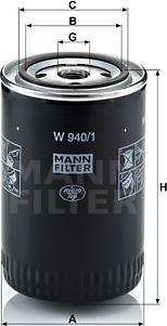 Mann-Filter W 940/1 - Oil Filter autospares.lv