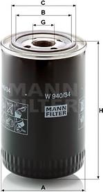 Mann-Filter W 940/34 - Oil Filter autospares.lv