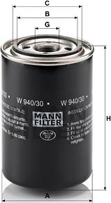 Mann-Filter W 940/30 - Oil Filter autospares.lv
