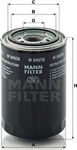 Mann-Filter W 940/38 - Oil Filter autospares.lv