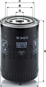 Mann-Filter W 940/3 - Oil Filter autospares.lv