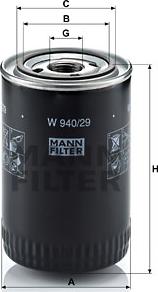 Mann-Filter W 940/29 - Oil Filter autospares.lv