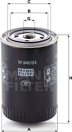 Mann-Filter W 940/24 - Oil Filter autospares.lv