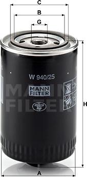 Mann-Filter W 940/25 (10) - Oil Filter autospares.lv