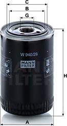 Mann-Filter W 940/26 - Oil Filter autospares.lv