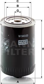 Mann-Filter W 940/20 - Oil Filter autospares.lv