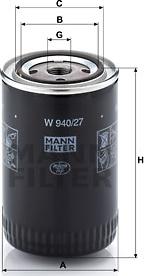 Mann-Filter W 940/27 - Oil Filter autospares.lv