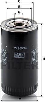 Mann-Filter W 950/14 - Oil Filter autospares.lv