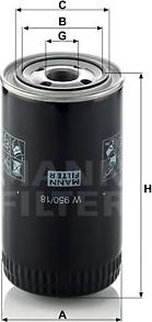 Mann-Filter W 950/18 - Oil Filter autospares.lv