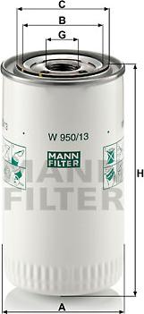 Mann-Filter W 950/13 - Oil Filter autospares.lv