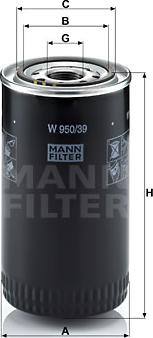 Mann-Filter W 950/39 - Oil Filter autospares.lv