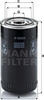 Mann-Filter W 950/26 - Oil Filter autospares.lv