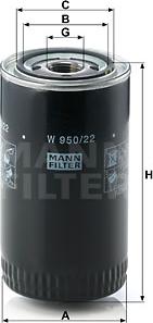 Mann-Filter W 950/22 - Oil Filter autospares.lv