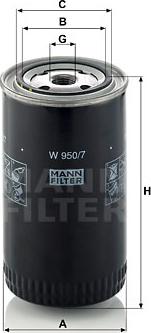Mann-Filter W 950/7 - Oil Filter autospares.lv