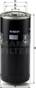 Mann-Filter W 962/47 - Oil Filter autospares.lv