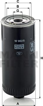 Mann-Filter W 962/6 - Oil Filter autospares.lv