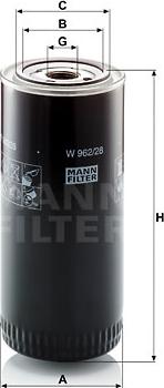 Mann-Filter W 962/28 - Oil Filter autospares.lv