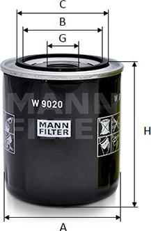Mann-Filter W 9020 - Oil Filter autospares.lv