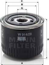 Mann-Filter W 914/28 - Oil Filter autospares.lv