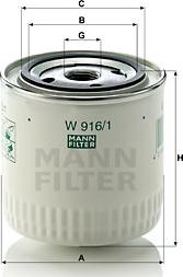 Mann-Filter W 916/1 - Oil Filter autospares.lv